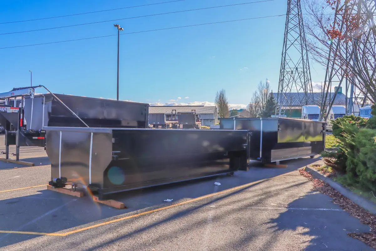 Roll-off dumpster ready for waste disposal at job site for 2 Yard Dumpster Rental in Sapulpa